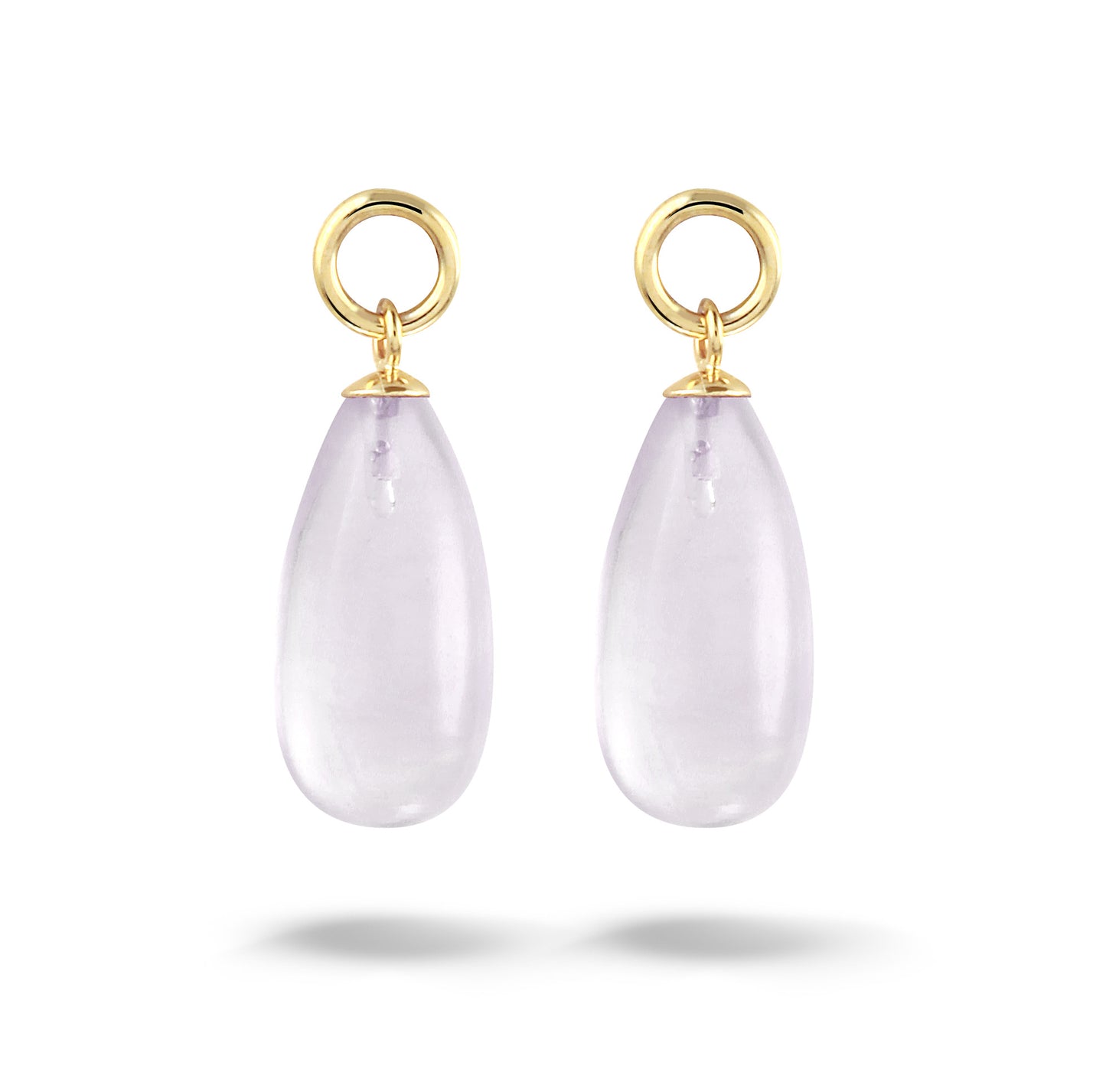 Y&G Oorhanger | Rozenkwarts & 14k goud