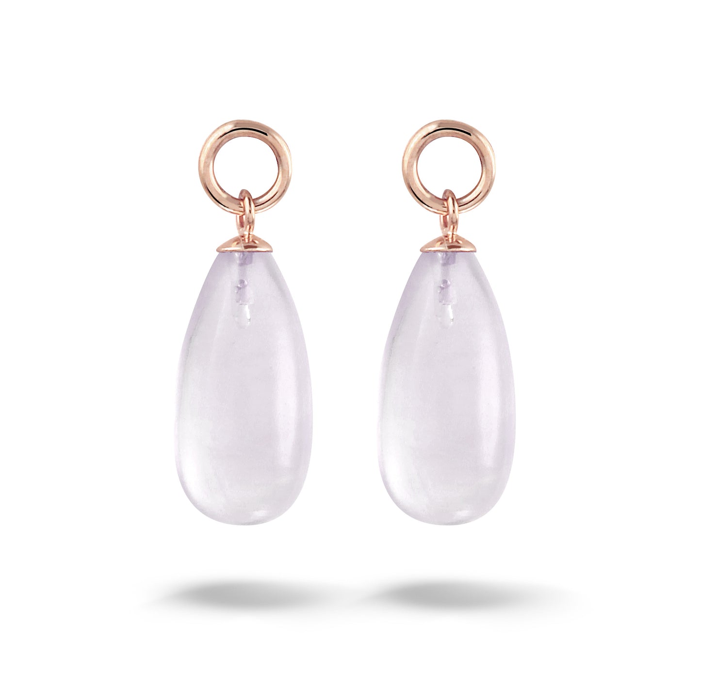Y&G Oorhanger | Rozenkwarts & 14k goud