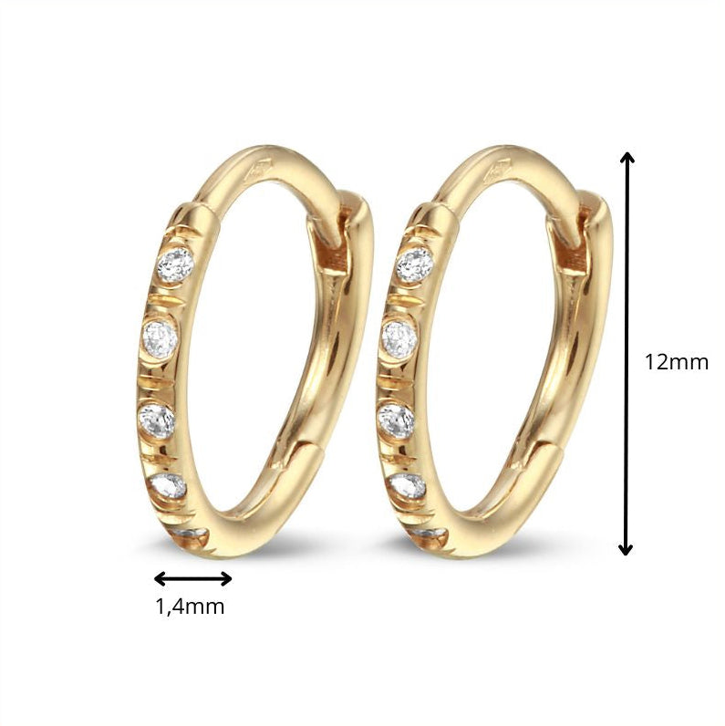 Y&G Huggies 12mm | Diamant & 18k goud