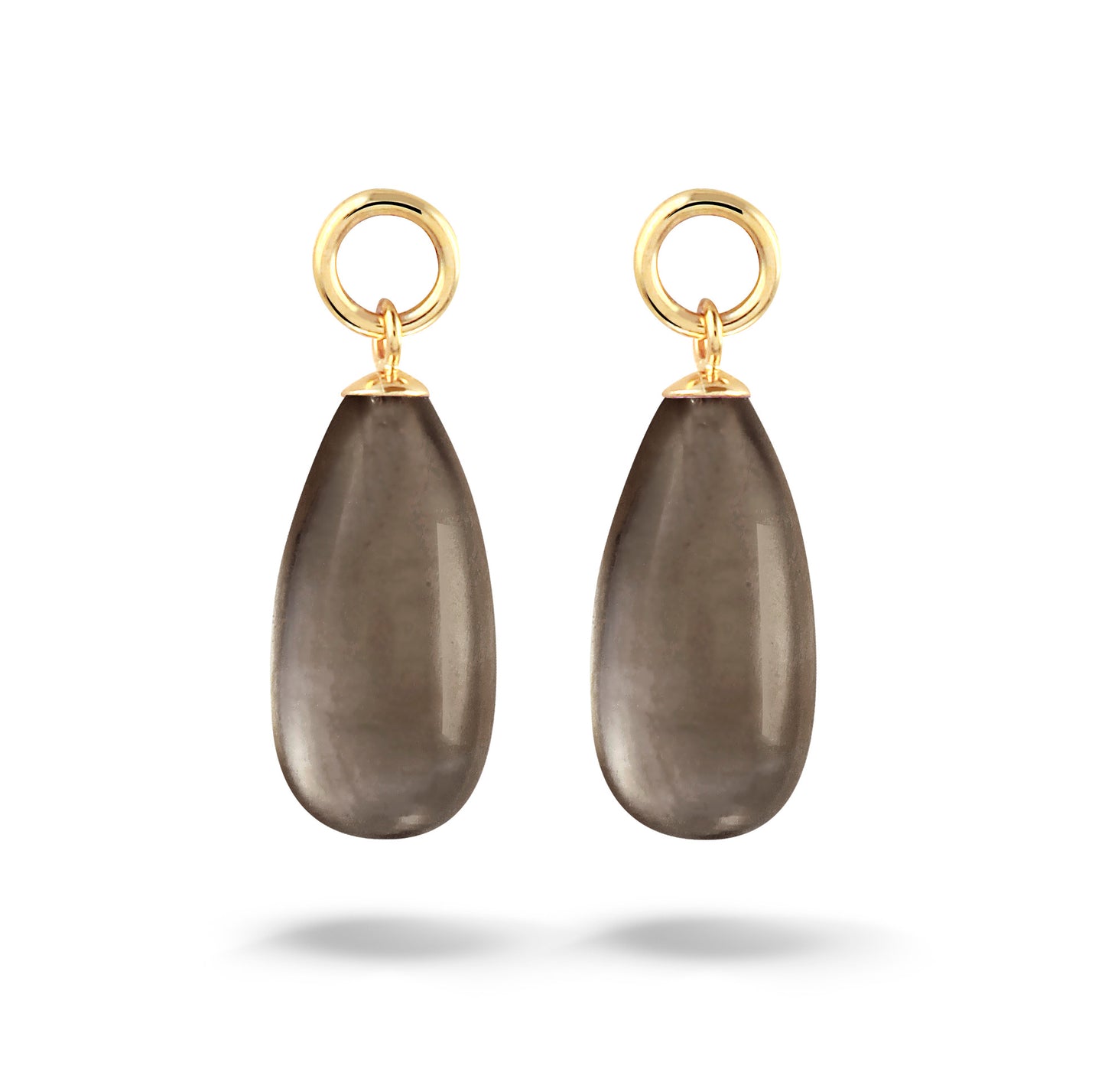Y&G Oorhanger | Rookkwarts & 14k goud