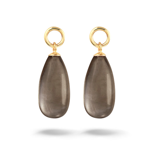 Y&G Oorhanger | Rookkwarts & 14k goud