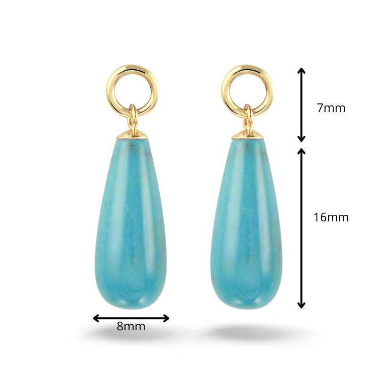 Y&G Oorhanger | Turkoois & 14k goud