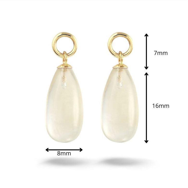 Y&G Oorhanger | Citrien & 14k goud