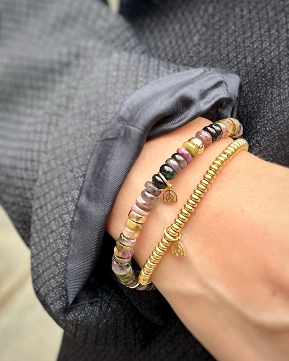 Y&G edelstenen armband | Toermalijn & 14k goud