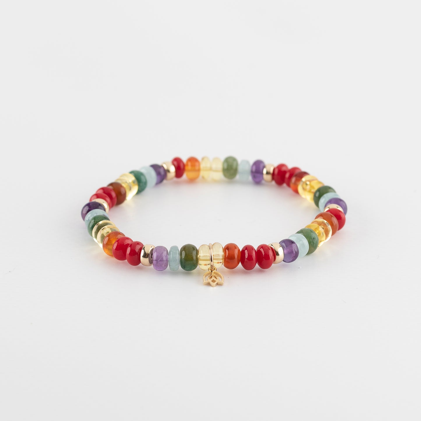 Y&G Rainbow | Edelstenen armband & 14k goud