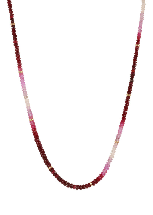 Y&G Collier | Robijn & 14k goud