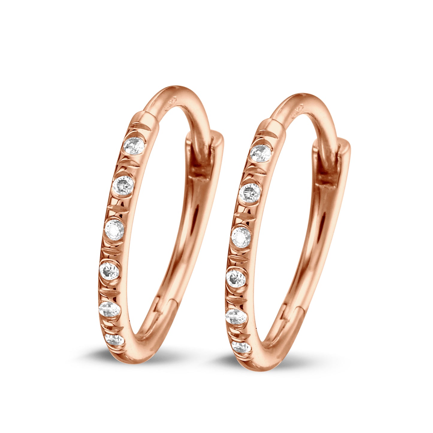 Y&G Huggies 14mm | Diamant & 18k goud