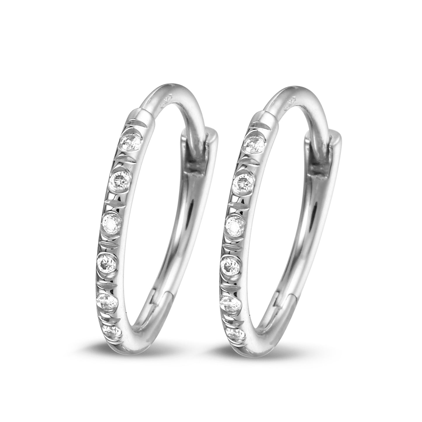 Y&G Huggies 14mm | Diamant & 18k goud