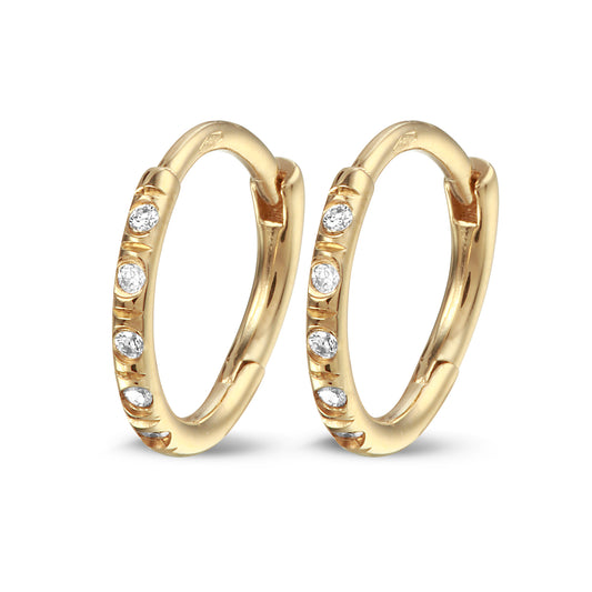 Y&G Huggies 12mm | Diamant & 18k goud