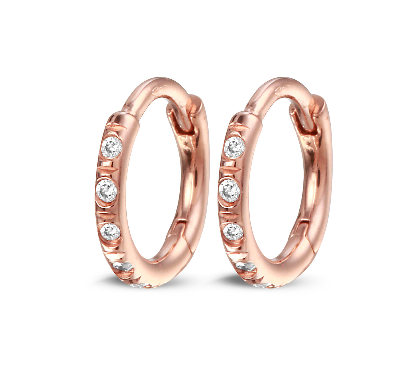 Y&G Huggies 10mm | Diamant & 18k goud