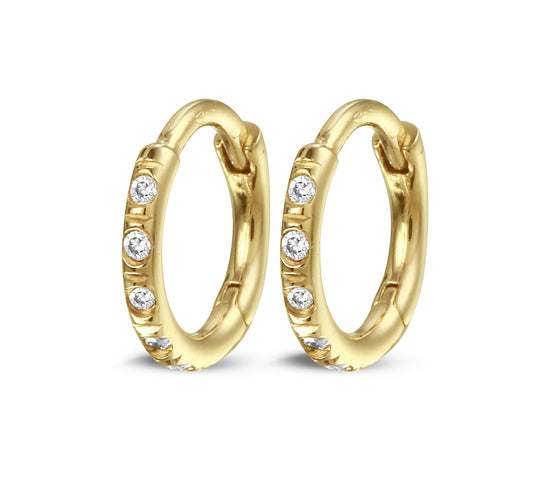 Y&G Huggies 10mm | Diamant & 18k goud