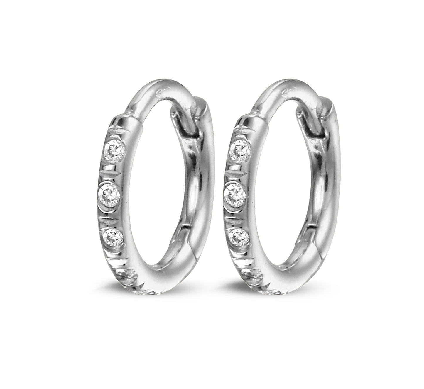 Y&G Huggies 10mm | Diamant & 18k goud