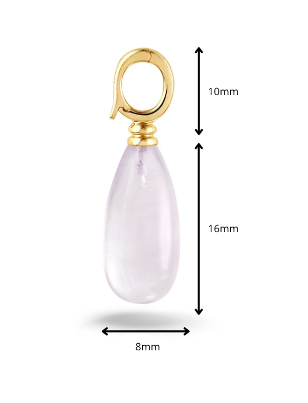 Y&G Hanger | Rozenkwarts & 14k goud