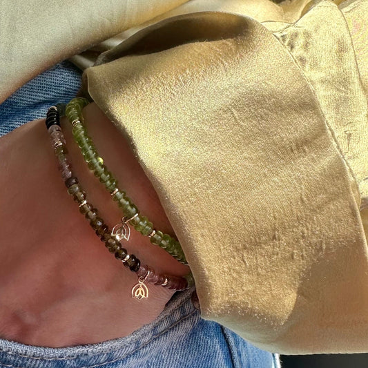 Y&G edelstenen armband | Tourmalijn & 14k goud