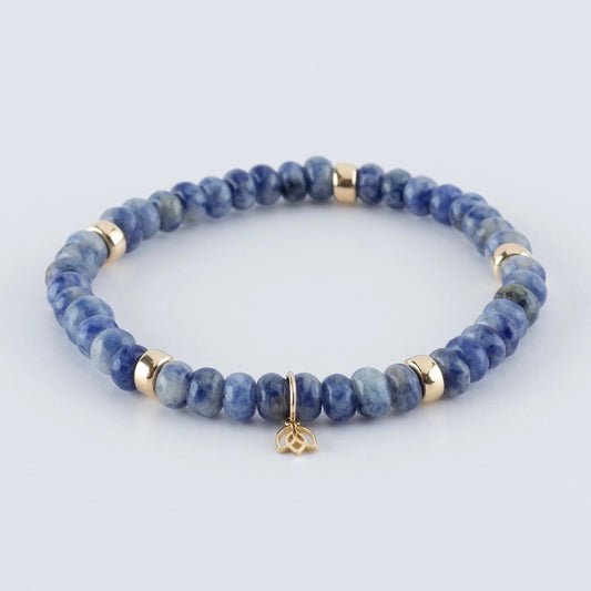 Y&G edelstenen armband | Sodaliet & 14k goud