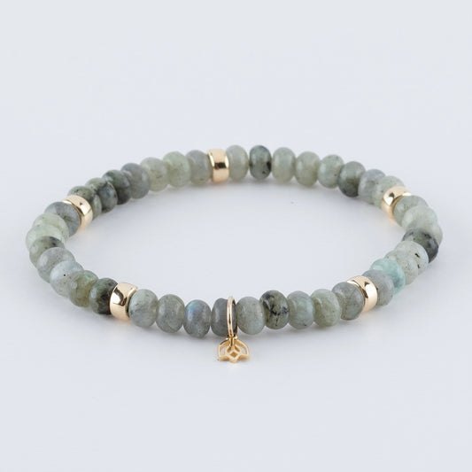 Y&G edelstenen armband | Labradoriet & 14k goud