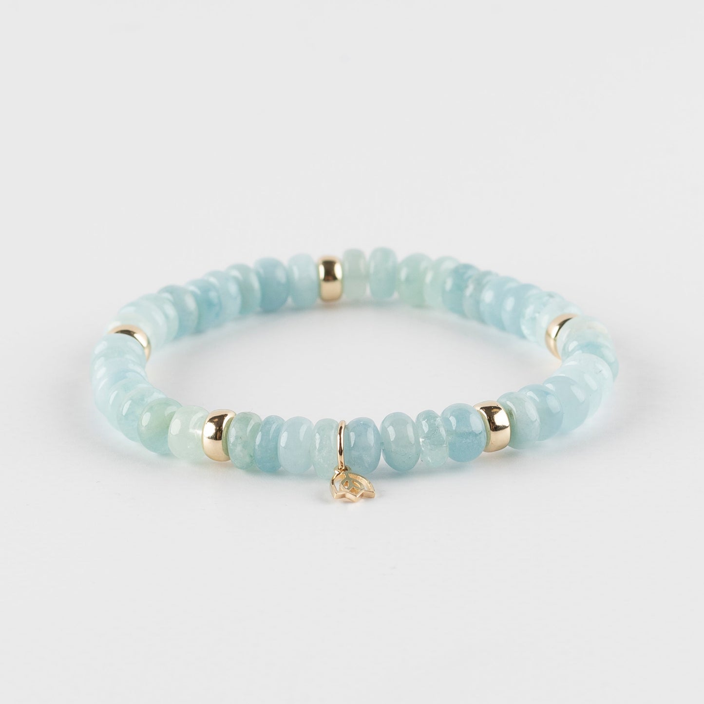 Y&G edelstenen armband | Aquamarijn & 14k goud