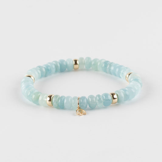 Y&G edelstenen armband | Aquamarijn & 14k goud