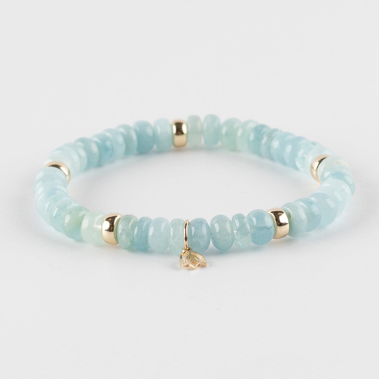 Y&G edelstenen armband | Aquamarijn & 14k goud