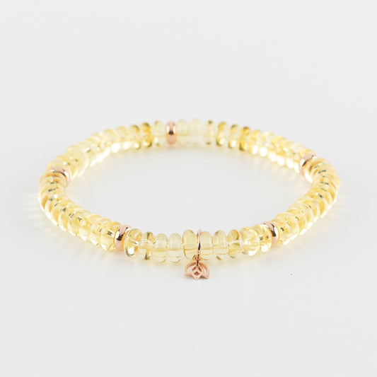 Y&G edelstenen armband | Citrien & 18k roségoud