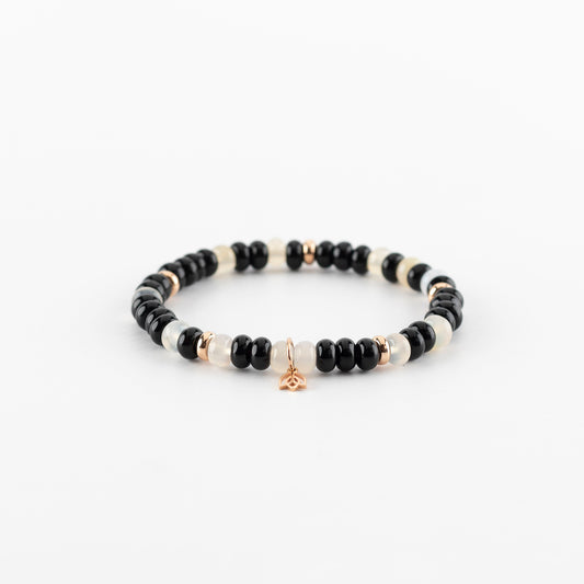 Y&G Black & White | Edelstenen armband & 18k roségoud