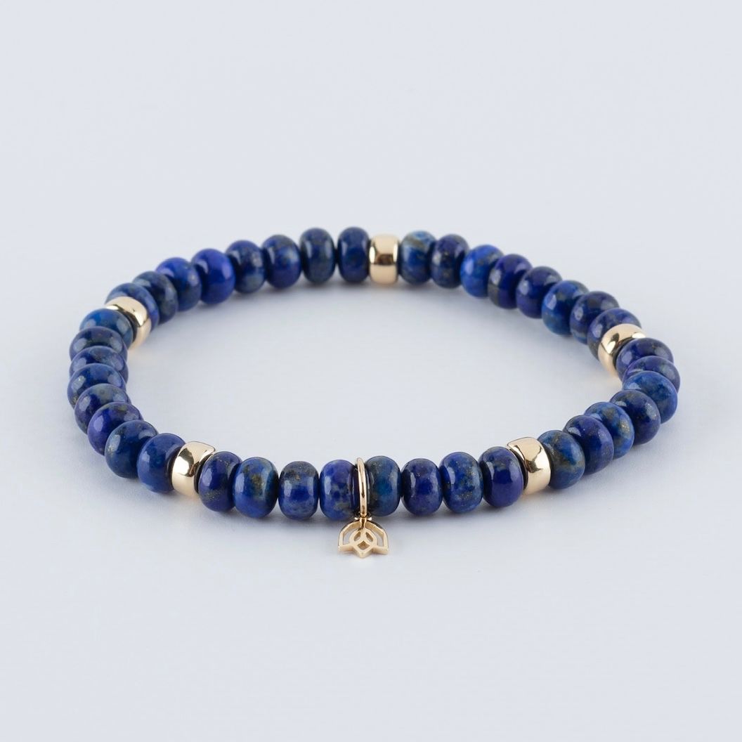Y&G edelstenen armband | Lapis lazuli & 14k goud