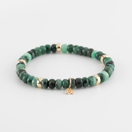 Y&G edelstenen armband | Smaragd & 14k goud