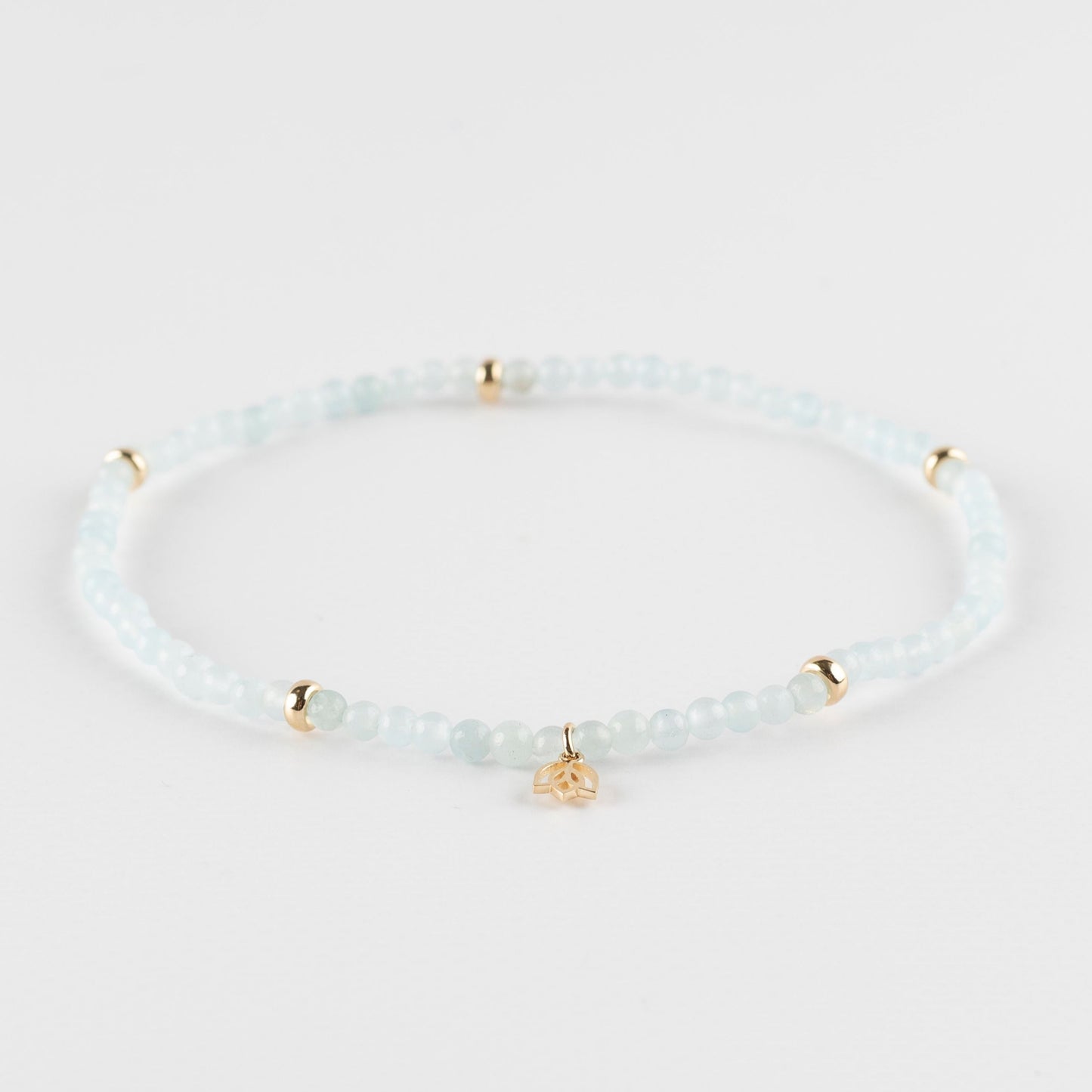 Y&G enkelbandje | Aquamarijn & 14k goud