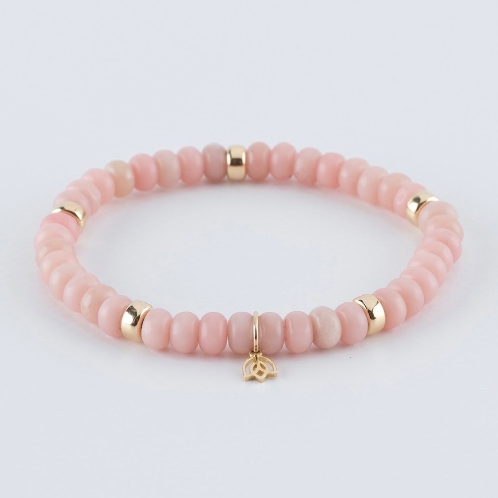Y&G edelstenen armband | Rhodochrosiet & 14k goud