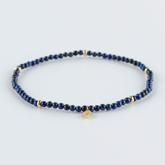 Y&G enkelbandje | Lapis Lazuli & 14k goud