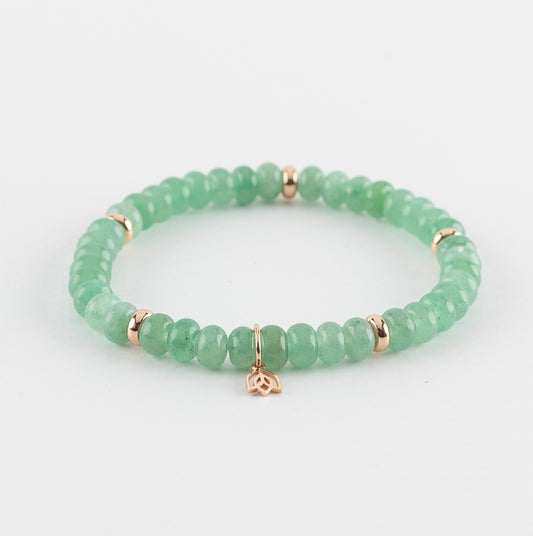Y&G edelstenen armband | Groene Aventurijn & 18k roségoud