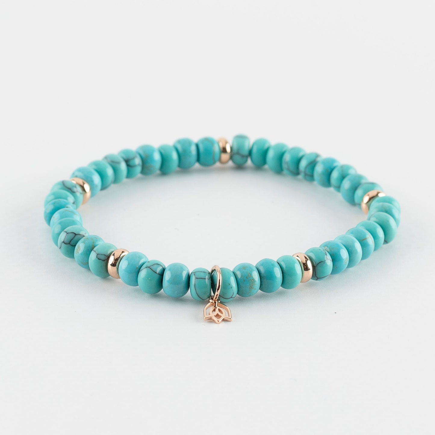 Y&G edelstenen armband | Turkoois (gekleurd) & 18k roségoud
