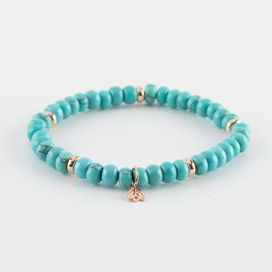 Y&G edelstenen armband | Turkoois (gekleurd) & 18k roségoud