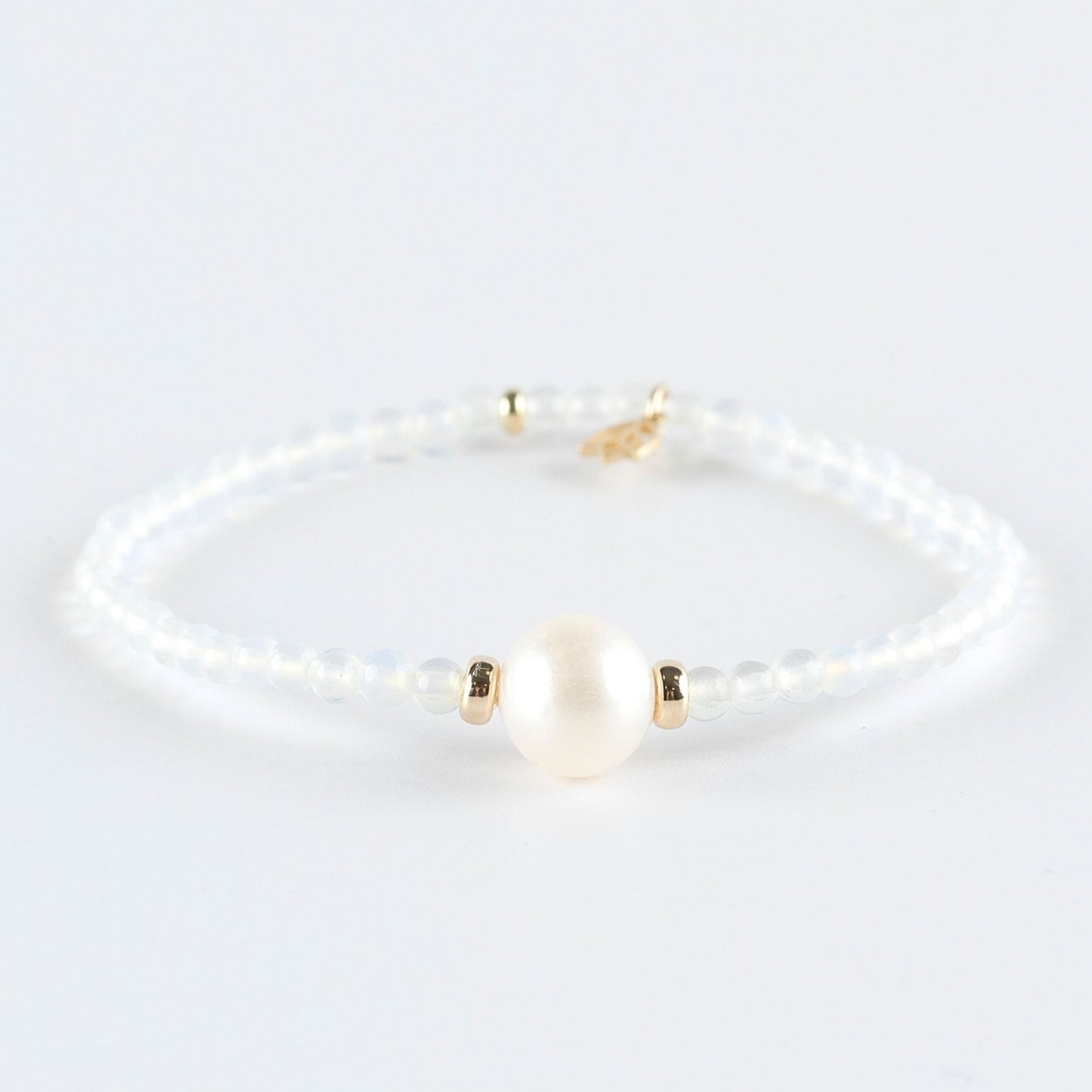 Y&G edelstenen armband | Zoetwaterparel, opaal & 14k goud