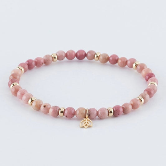 Y&G edelstenen armband | Rhodochrosiet & 14k goud