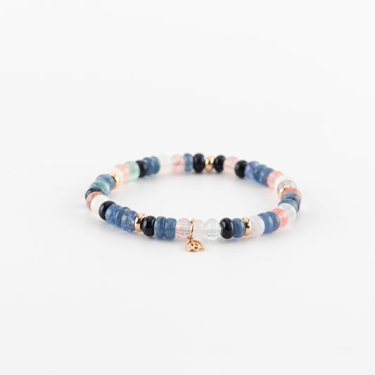 Y&G Blue Glam | Edelstenen armband & 18k roségoud