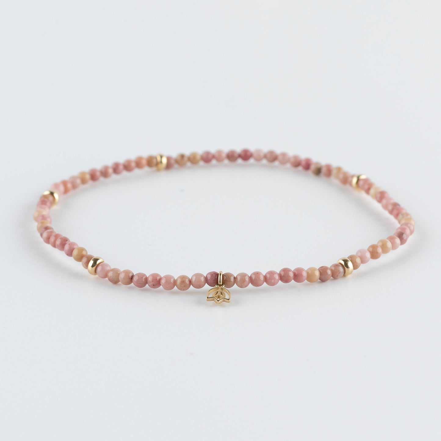 Y&G enkelbandje | Rhodochrosiet & 14k goud