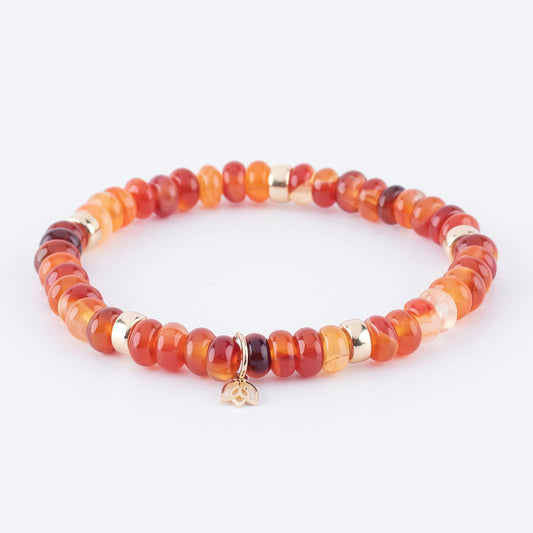 Y&G edelstenen armband | Carneool & 14k goud