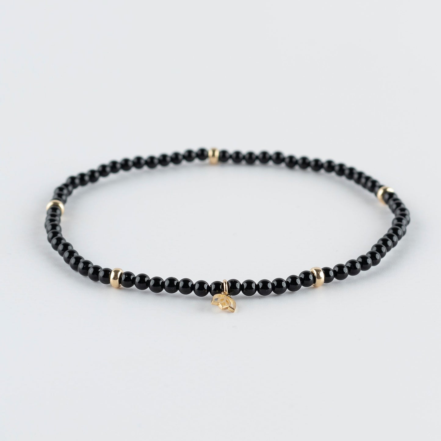 Y&G enkelbandje | Onyx & 14k goud