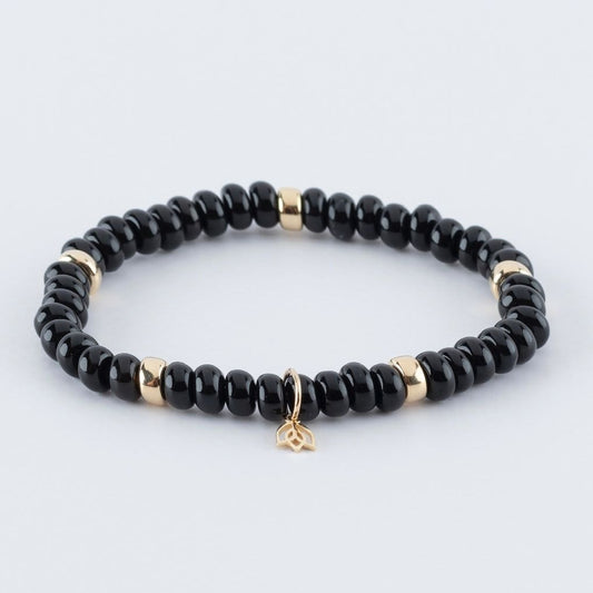 Y&G edelstenen armband | Onyx & 14k goud