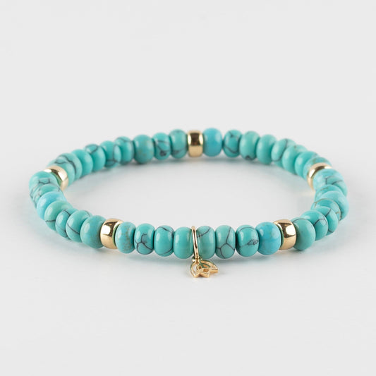 Y&G edelstenen armband | Turkoois & 14k goud