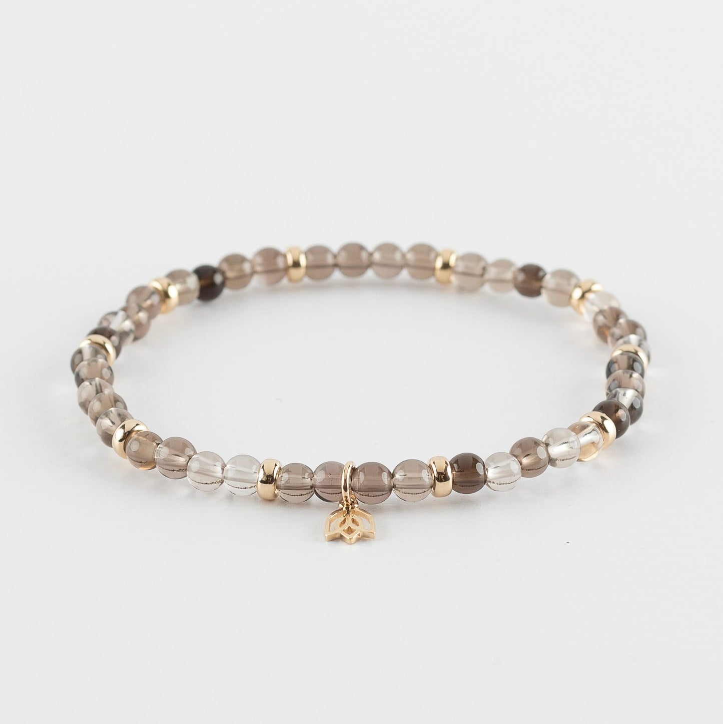 Y&G edelstenen armband | Rookkwarts & 14k goud