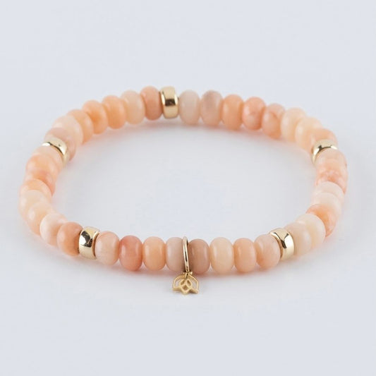 Y&G edelstenen armband | Roze aventurijn & 14k goud