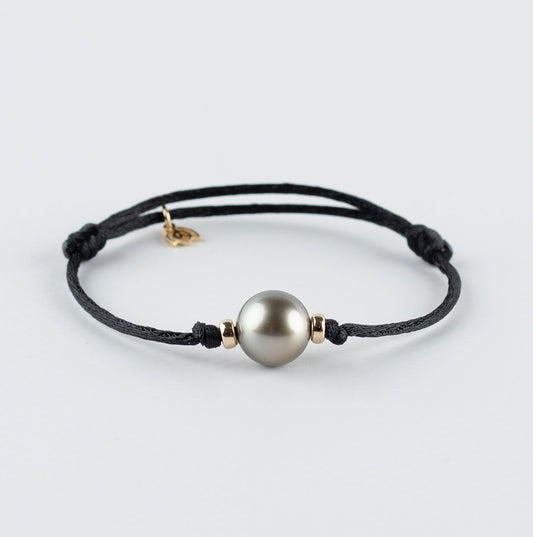 Y&G Satijnkoord armband | Tahiti Parel