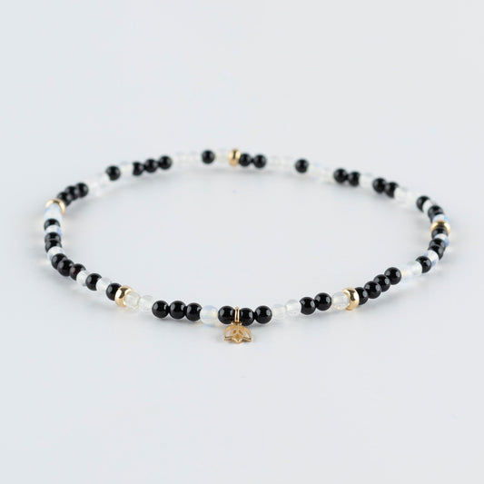 Y&G Black & White | Enkelbandje 14k goud