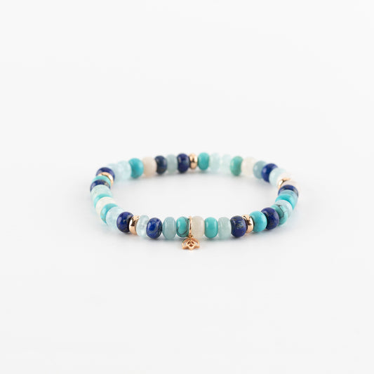 Y&G Blue Ocean | Edelstenen armband & 18k roségoud