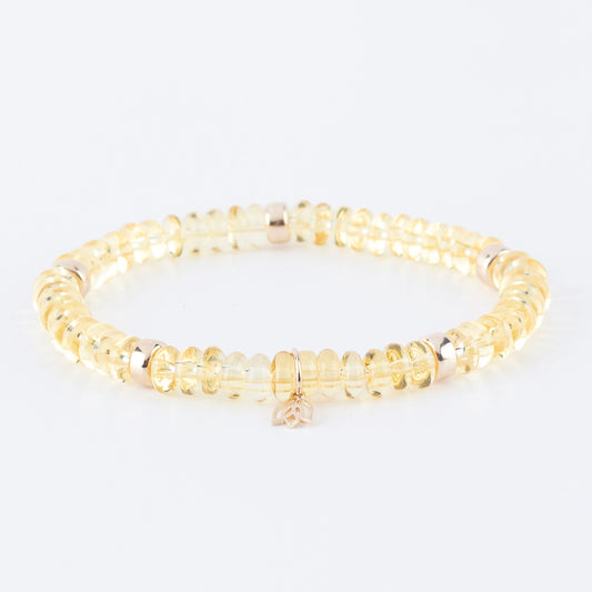 Y&G edelstenen armband | Citrien kwarts & 14k goud