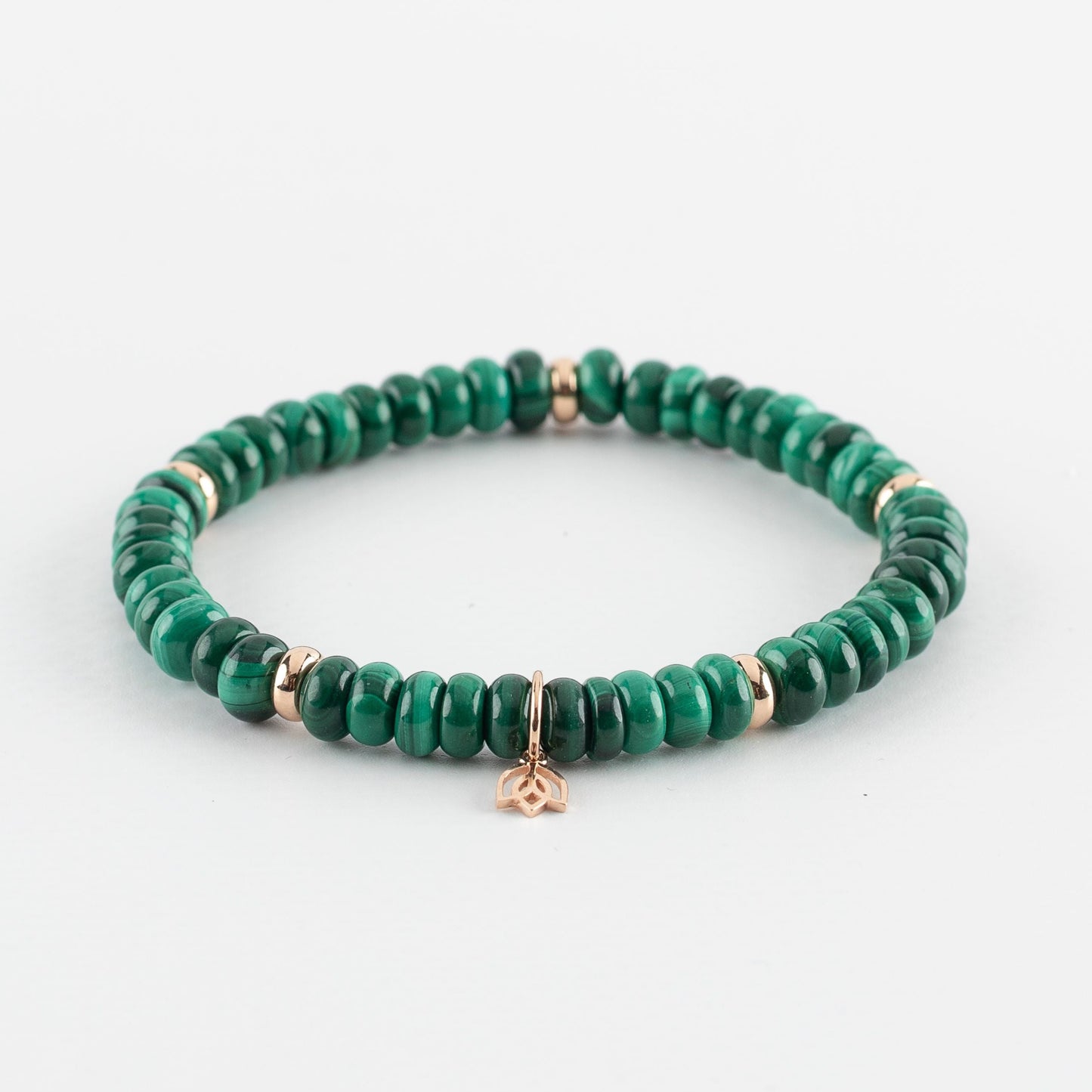 Y&G edelstenen armband | Malachiet & 18k roségoud