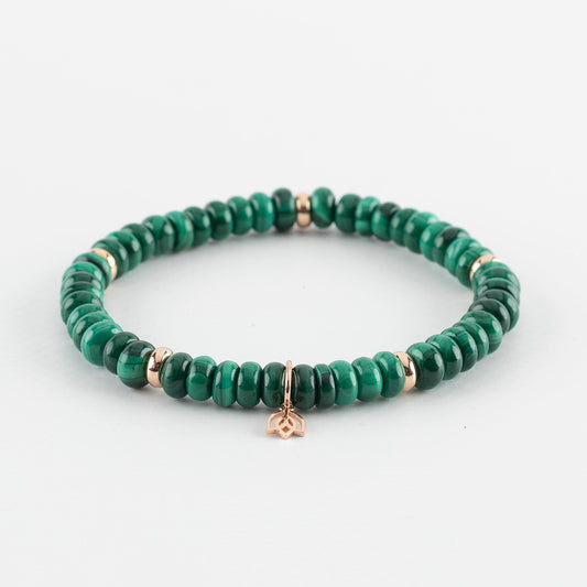 Y&G edelstenen armband | Malachiet & 18k roségoud