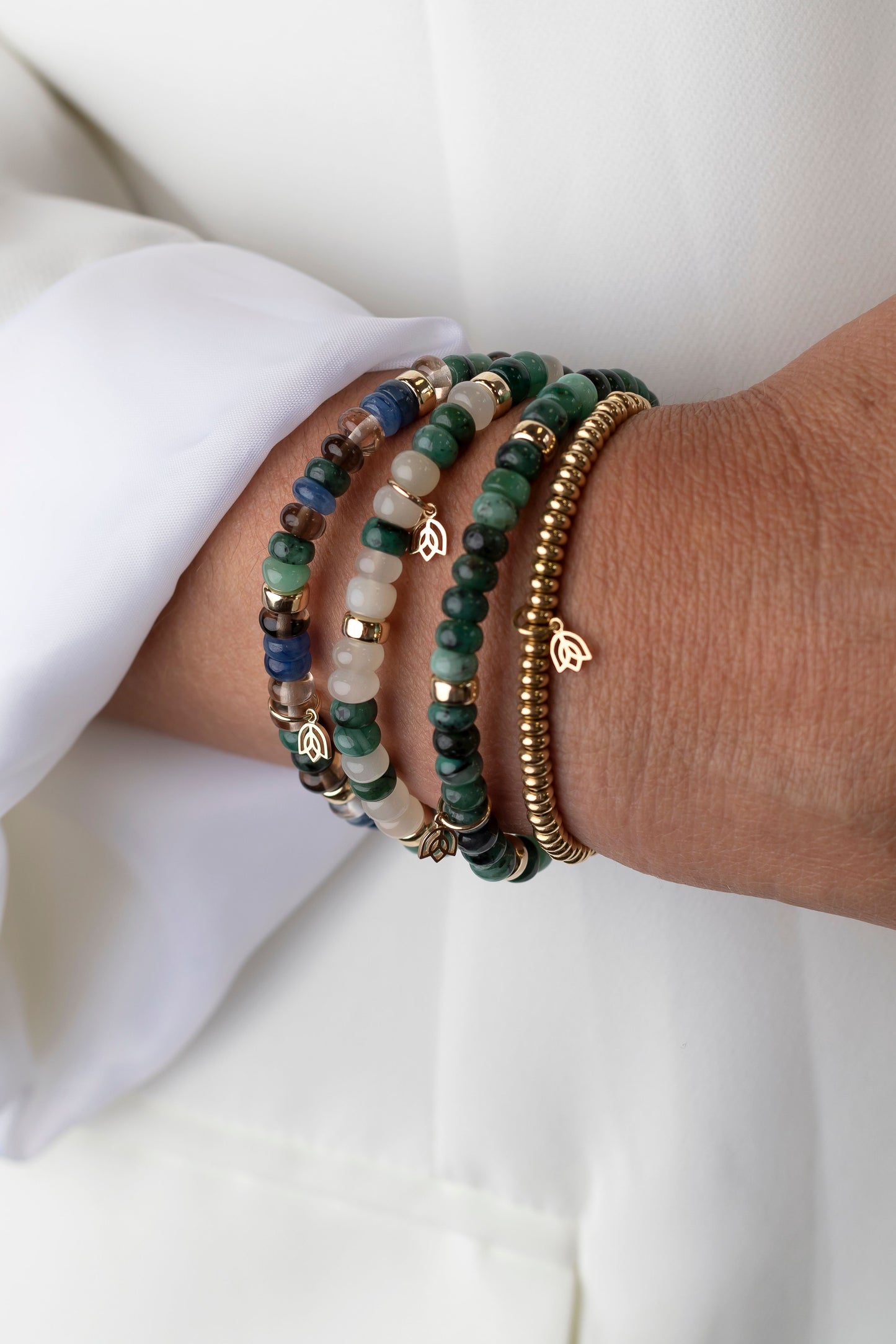 Y&G edelstenen armband | Smaragd & 14k goud